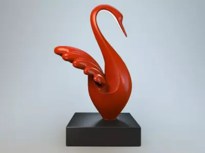 Sculpture Silver Swan 3D model