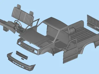 Mazda B series B2600 B2200 Regular Cab 3d print rc car parts 3D print model