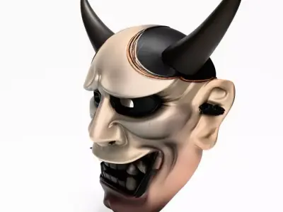 Japanese Hannya Noh Kabuki Nipponese mask toy 3D print model