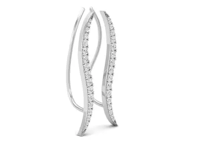 AV 539 Diamond Ladies Crawler Climber Earrings 3D print model