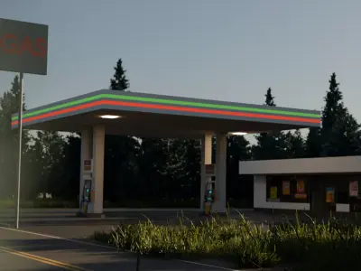 Gas station 3D model