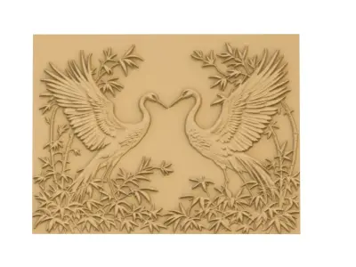 modern panel wall decor set wall relief mural CNC 131 3D model