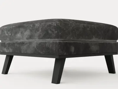 Copenhagen Footstool Velvet Low-poly 3D model