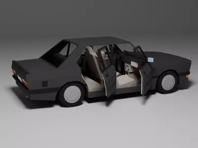 Low Poly 1980s Sport Sedan 3D Model Car01 Low-poly 3D model
