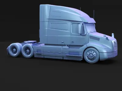 American semi truck 3D model