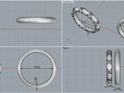 Wedding ring model 934 3D print model