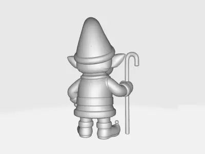 Cute Christmas Elf Holding Candy Cane Festive Holiday Figurine 3D print model