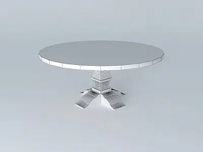 Decorated wooden dable Free 3D model