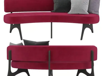 Kagan Style Floating Curved Sofa 3d model Low-poly 3D model