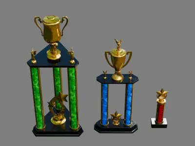 Column Trophies Low-poly 3D model