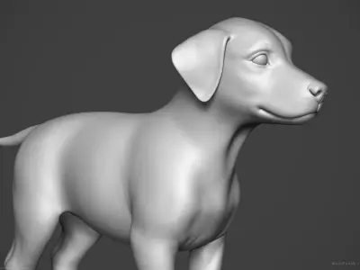 Dog Puppy - Highpoly Sculpture 3D model