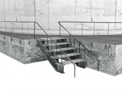 Huge Oil Tank Low-poly 3D model