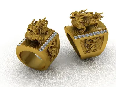 Luxury Dragon Ring 3D print model 3D print model