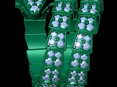 Snake Diamonds Ring and Bvlgari Serpenti Earring 3D print model 3D print model