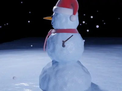 Snowman Low-poly 3D model