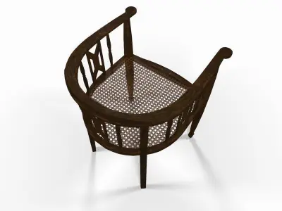 Old wooden armchair 3D model