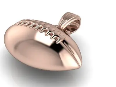 Football Pendant with bail 3D print model