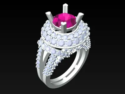 Diamond Ring - Womens Rings - N3400 3D print model