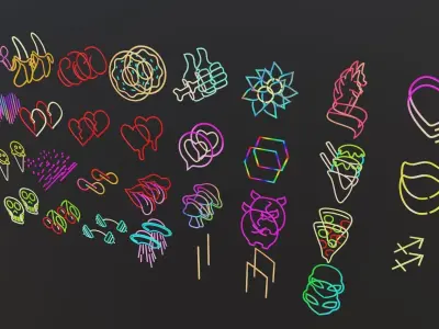 Ultimate Neon Sign pack 6 Low-poly 3D model