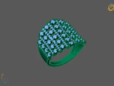 STL 3DM Print Ready Women Diamond Ring Lightweight Printable  3D print model 4