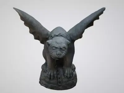 Gargoyle Cement Sculpture Free 3D model