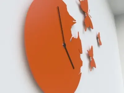 Clock Butterflies 3D model