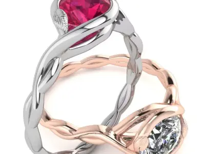 Elegant  Diamond Ring 3D print model