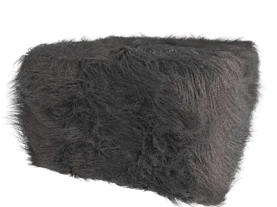 3d model of fur pouf Carito 3D model
