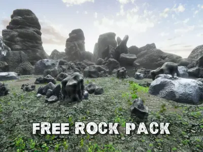 Rocks pack free Free low-poly 3D model