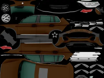 VOLKSWAGEN TIGUAN LOWPOLY Low-poly 3D model