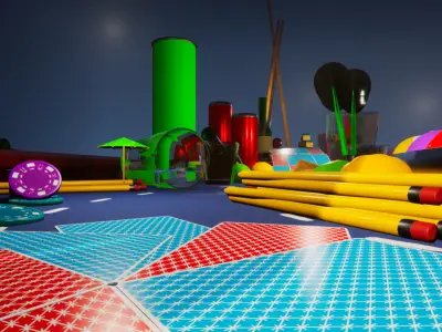 Micro Race Track Vol 1 For Unreal And Unity Low-poly 3D model