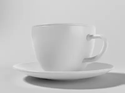 White cup Free low-poly 3D model