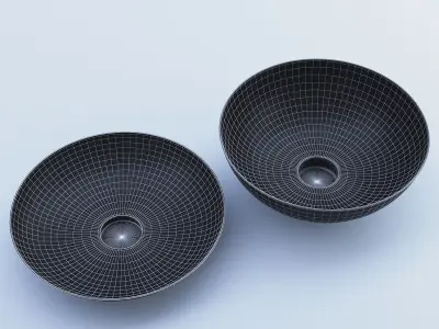 Gold Bowls Metal 3D model