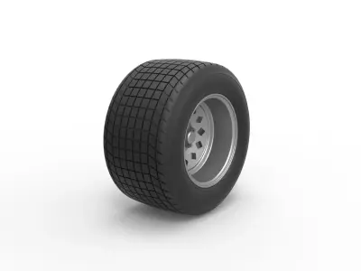 Wheel of Vintage Dirt race car V4 Scale 1 to 25 3D print model