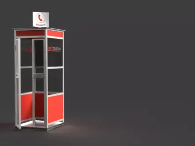 cabina telefonica telecom Free 3D model