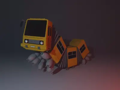 Cartoon bus concept 3D model