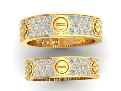 Luxury Screw Style Diamond Ring 3D Model 1512 3D print model