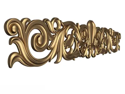 Carved Plaster Molding Decoration 035 Low-poly 3D model