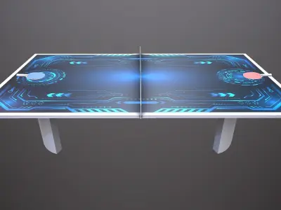 Futuristic Ping Pong Table Low-poly 3D model