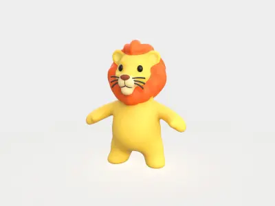 Little animal baby - Lion cute - Animated  Low-poly 3D model