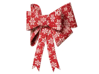 Christmas Bow Ribbon 07 Low-poly 3D model