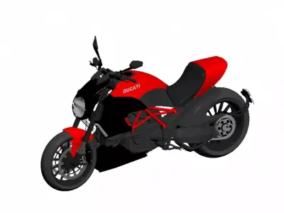 High-performance motorcycle 3D model