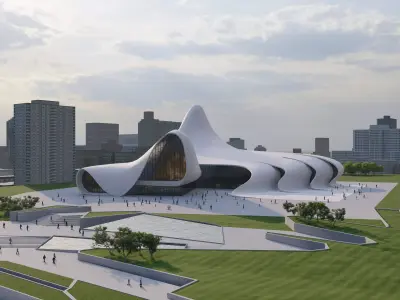 Heydar aliyev center Low-poly 3D model