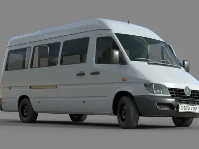 Mercedes Benz Sprinter Lowpoly game ready Low-poly 3D model