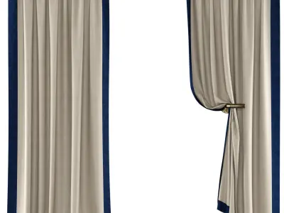 Curtains 123 Pottery Barn Emery Border 3D model