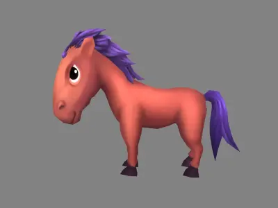 Cartoon Pony Low-poly 3D model