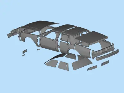 STL printable RC car  Chevrolet Caprice Classic scale 3D model 3D print model