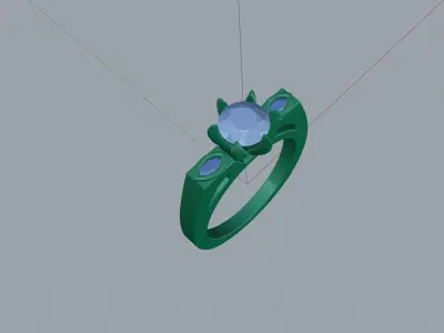 Diamond ring 3D print model