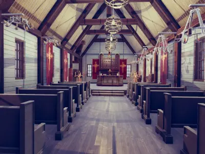 Church 4 in sims Low-poly 3D model