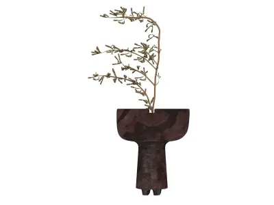 Old Rustic Leaf Vase 3D model